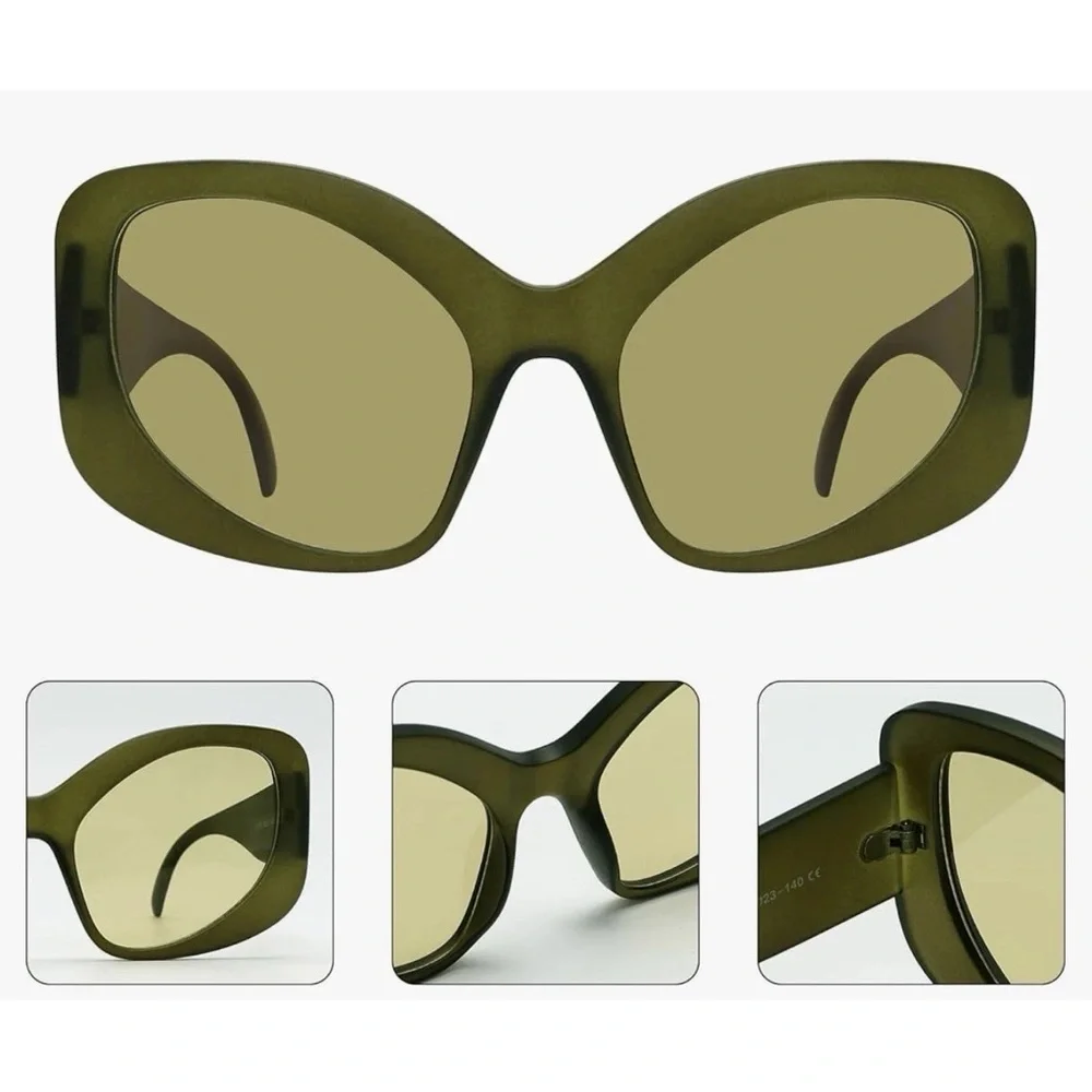 Stylish Oversized Sunglasses Fashion Oval Chunky Sunglasses Cat-Eye Rectangular